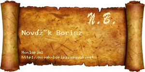 Novák Borisz névjegykártya